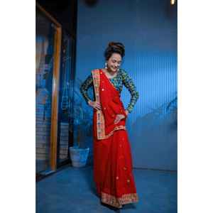 Vestido de fiesta elegante de sari con bordado y espejo de diseñador para ropa de Club - Product Image 5