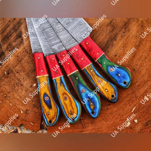 Wholesale Price 5pcs <b>Sharp</b> Damascus Steel Professional Chef Modern <b>Knives</b> Kitchen <b>Knife</b> <b>Set</b> OEM Customized Pakka Wood - Product Image 5
