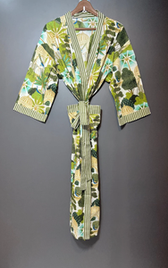 Bata Kimono de Algodón Suave con Estampado de Dibujos Animados para Mujer, Ropa de Estar por Casa de Verano Hecha a Mano, ODM, Cuello en V, Cintura Elástica, Largo hasta la Rodilla, Camisón - Product Image 6