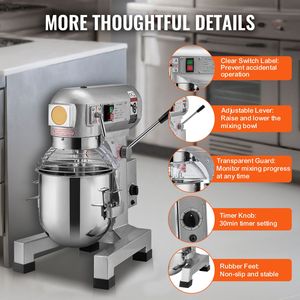 Impastatrice Commerciale da 14L con 3 Velocità Regolabili, 550W, Ciotola in Acciaio Inox per Panifici - Product Image 6