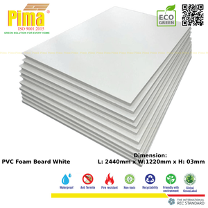 Pima White PVC WPC Foam Board <b>Sheet</b> 3mm <b>Thickness</b> 0.6 G/cm3 Density Lead-Free Lightweight <b>Plastic</b> Panels Model 20250514 for - Product Image 4
