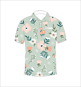 เสื้อโปโลพาสเทลทรอปิคอลแบบกำหนดเอง ระบายอากาศได้ดี น้ำหนักเบา เหมาะสำหรับทีมกอล์ฟ แขนสั้น พิมพ์ลายดอกไม้ด้วยเทคนิค Sublimation เสื้อผ้าสำหรับออกกำลังกาย - Product Image 4