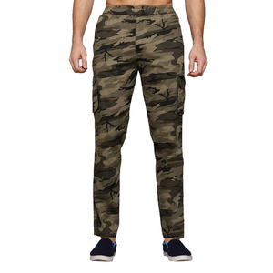 Custom Logo Men's Camouflage Cargo Pants Elastic Waist Lightweight Polyester Casual <b>Trousers</b> Multiple Pockets Summer Style OEM - Product Image 1