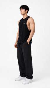 Débardeur sans manches noir à col rond pour homme Oneten Apparel, imprimé lettres, décontracté, tricoté, style muscle - Product Image 4