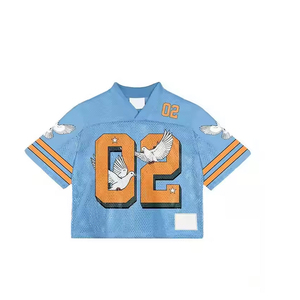 Maillot de football américain personnalisé en mesh sublimé, haute qualité, coupe courte, style short ample, faible MOQ - Product Image 4