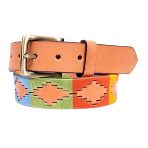 Ceinture de sport personnalisable en cuir pleine fleur pour homme, équestre, polo, avec boucle ardillon et broderie, fournitures d'équitation - Product Image 5