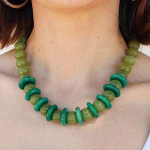 Chic Resin Beaded <b>Necklace</b> Javed Handicrafts Vintage Style Party Fashion Jewelry Handmade Bright Colors <b>Statement</b> Piece Unisex - Product Image 6