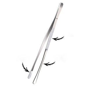 20.5cm Stainless Steel Kitchen Tweezers Straight Offset Tongs with Non-Slip Grip Nonstick PTFE Coated Tips <b>Utensils</b> - Product Image 2