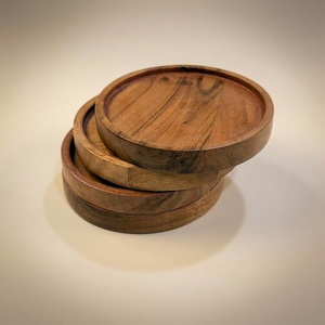 FAIZA CRAFT New Design Eco-Friendly Wooden <b>Coaster</b> Classic Style 300mm Diameter 5mm Thickness for Tabletop <b>Table</b> Decoration - Product Image 1