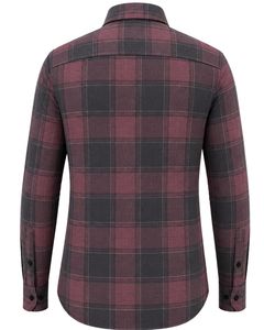 Manufacturer Burgundy Black Plaid <b>Men</b> Casual Formal Check <b>Shirt</b> Long Sleeve Button Down Cotton Flannel Office Wear Custom <b>Shirt</b> - Product Image 2