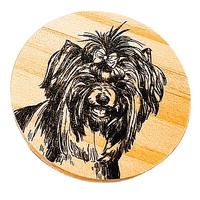 Support de téléphone multifonctionnel en bois Schnauzer avec installation adhésive réglable pour lit et bureau - Marque CALA