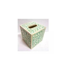Boîte à mouchoirs artisanale classique en os naturel avec incrustations, pour rangement et boîte à papier - Product Image 6