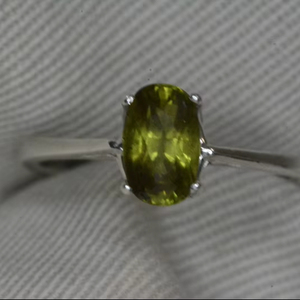 Natural Green Sapphire <b>Ring</b> Sterling Silver Unheated Untreated September Birthstone Jewelry - Product Image 1
