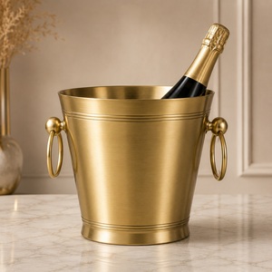 Cubo de hielo Monarch de latón con asas de doble anillo, gran capacidad, enfriador de vino artesanal de primera calidad para fiestas - Product Image 4