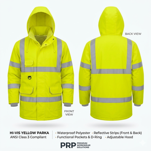 Chaqueta de Seguridad de Invierno Impermeable y Transpirable de Alta Visibilidad con Cuello Alto, Chaqueta Bomber de Secado Rápido, Resistente al Viento, Personalizable - Product Image 6