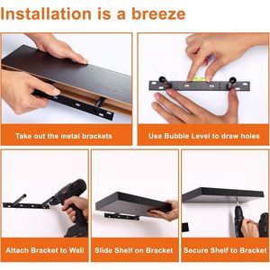 Étagères murales en bois rustique, étagères flottantes pour salle de bain, salon, chambre et cuisine, étagères de présentation élégantes - Product Image 4