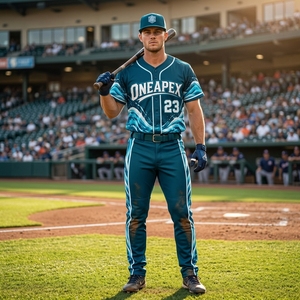 Conjunto de Uniforme de Béisbol Personalizado Color Verde Azulado, Jersey con Estampado de Ondas y Pantalones a Juego, Ropa Deportiva Sublimada para Equipos, Fabricante Mayorista 2026 - Product Image 4