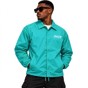Chaqueta deportiva azul real para hombre, con botones a presión, cuello plegable, ligera, de nailon, cortavientos, para correr, ropa de calle, ropa exterior. - Product Image 3