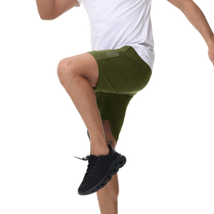 Shorts de jogging légers pour hommes, séchage rapide, respirants, taille haute, avec cordon de serrage, personnalisables, couleur unie - Product Image 5