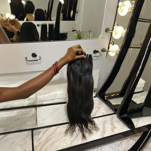 100% sin procesar indio Remy solo donante cabello crudo tejido Color Natural extensiones de cabello humano suave máquina de trama doble Chennai - Product Image 1