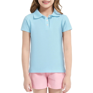 Polo en coton doux pour enfants, manches courtes, logo personnalisé, chemise de golf, uniforme scolaire quotidien pour filles et jeunes - Product Image 6