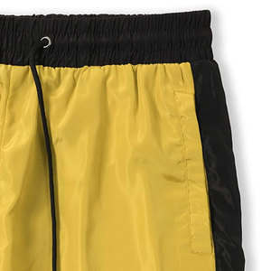 Pantalon de jogging décontracté pour homme en laine délavée style vintage, noir avec bandes latérales, taille élastique et cordon de serrage, poids moyen, pour l'automne - Product Image 3