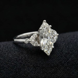 Bague élégante en or blanc 14 carats avec diamant pour femme, design simple, alliance de fiançailles et de mariage, certifiée IGI, luxe, éclat brillant, cadeau - Product Image 4
