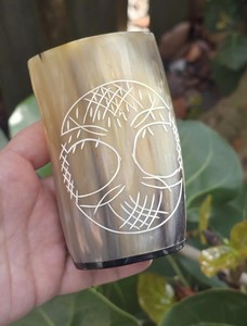 Horn Glass Natural Drinking Glass <b>Top</b> Selling Wholesale Eco Friendly Home Dining Tableware Collection Product - Product Image 1