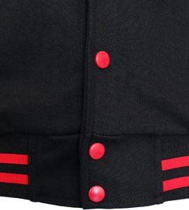 Unisex Navy White Varsity <b>Jacket</b> Vintage Style Regular Fit Zipper Closure Polyester Cotton Winter Wear Hooded <b>Fleece</b> <b>Lining</b> - Product Image 4