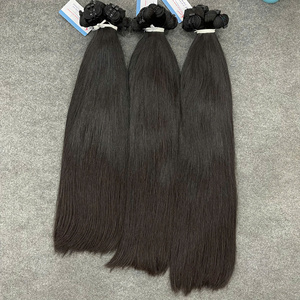 สินค้าขายดี ผมต่อเวียดนามแท้แบบ Black Machine Weft พร้อมส่ง ไม่พันกัน เกล็ดผมครบถ้วน SDD - Product Image 1