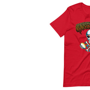 T-shirt rouge à manches courtes pour homme, en jersey 100 % coton tricoté uni, coupe oversize, infroissable et respirant - Product Image 5