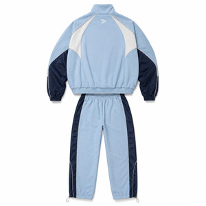 OEM Factory Custom Men's FleeceTracksuit Full Zip <b>Patchwork</b> Track <b>Jacket</b> Jogger Pants Set Winter Regular Fit Polyester Cotton - Product Image 2