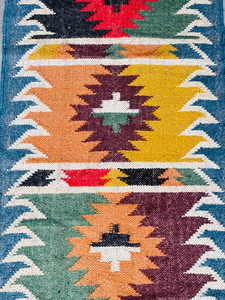 Farmhouse Colorful Handwoven Wool Jute <b>Runner</b> <b>Rug</b> Tribal Boho Southwestern Kilim Geometric <b>Kitchen</b> Hallway Stair Floor Carpet - Product Image 2