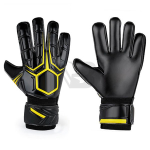 Gants de gardien de but professionnels en cuir imperméable de 4 mm, fermeture velcro, adhérence antidérapante, design respirant et durable, protection des doigts - Product Image 1