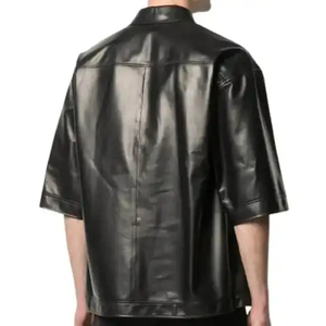 100% Silk Leather Men's Plus Size Winter <b>Long</b> <b>Sleeve</b> Black Satin <b>Undershirt</b> T-Shirt Breathable Embroidered - Product Image 5