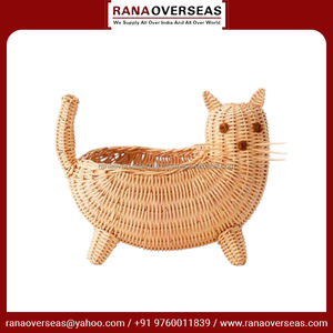 Best Choice Hand Woven <b>Rattan</b> Cat Shaped Basket Perfect for Your Pets Toys And More In Diverse Styles At Budge Friendly Prices - Product Image 2