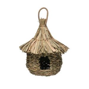 Natural fiber hanging cone shelter grass birdhouse soft <b>nesting</b> <b>bed</b> organic chewable toy finches pet accessories - Product Image 4
