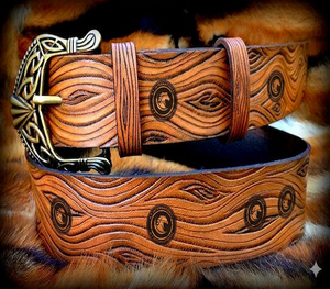 Ceinture en cuir de vachette gaufré, motif floral vintage, style western, sangle de taille faite à la main, accessoire de mode décontracté, durable et résistant à l'usure - Product Image 6