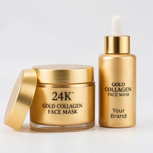 Masque facial au collagène or 24 carats pour un éclat instantané, raffermissant, hydratant, anti-âge, réparateur de la peau, formule de soin de luxe Plus Care - Product Image 1