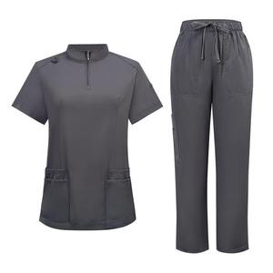 Collar Zipper Medical Scrubs <b>Set</b> for <b>Doctors</b> and Nurses Surgical Uniform Hand Washing Suit Zipper Collar Medical Uniform <b>Doctor</b> - Product Image 2