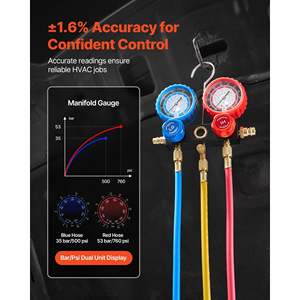 Bomba de vacío rotativa de paletas de una etapa para HVAC, 4.5 CFM, 1/3 HP, kit de manómetros para A/C R134a R22 R410a R1234YF R32, aire acondicionado automotriz D0100XFPTGW - Product Image 6