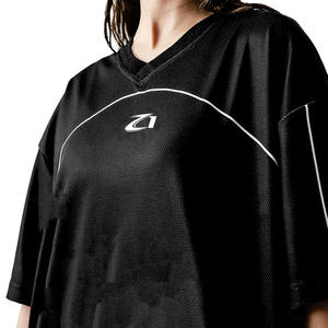 Maillot de football américain noir personnalisé en gros, 100 % polyester, maille respirante, vêtements de sport, t-shirts, maillot de football vintage pour les acheteurs américains - Product Image 6