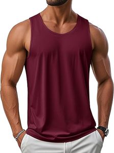 EZRUN Men's Quick Dry 100% Polyester Crew Neck Tank Top UPF 50+ Summer Workout <b>Shirts</b> for <b>Swim</b> Beach Gym Bodybuilding - Product Image 4
