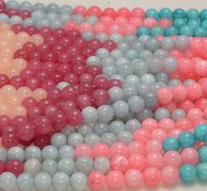 Perles rondes en jade multicolores, pierres naturelles, perles en vrac pour la fabrication de bijoux, bracelets, colliers, artisanat DIY - Product Image 4