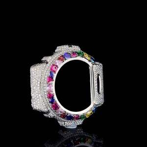 Bisel de Reloj con Diamantes Moissanite y Gemas de Colores, Plata de Ley 925, Accesorio de Joyería de Alta Gama - Product Image 4