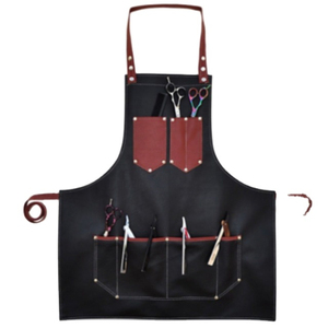 HARAZ INTERNATIONAL Unisex Cowhide Leather <b>Work</b> Apron Brown Leather Straps <b>Waterproof</b> Needle Detection Seamless Fusing Workshop - Product Image 5
