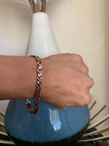 Woven Design <b>Copper</b> Jewelry Healing Inspired Stylish Bracelet Boho Fashion Rustic Charm Modern Lightweight Cuff <b>Copper</b> Fashion - Product Image 6