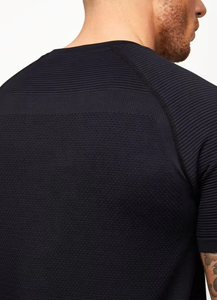 Conjunto de Camisetas Deportivas Negras para Hombre, Corte Ajustado, Cuello Redondo, Manga Corta, Secado Rápido, Tejido de Punto, Ropa Deportiva de Verano - Product Image 6