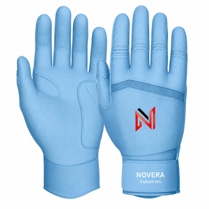 Wholesale NOVERA INDUSTRIES Custom Logo Genuine Leather <b>Baseball</b> Batting <b>Gloves</b> Hook Loop Closure Breathable Quick-Dry OEM ODM - Product Image 6