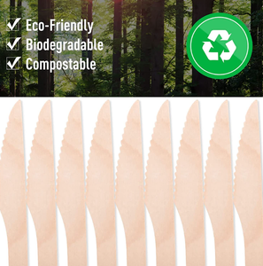 Cubiertos Desechables de Madera Ecológicos y Biodegradables para Fiestas y Viajes, Cuchillos y Cucharas al por Mayor - Product Image 6